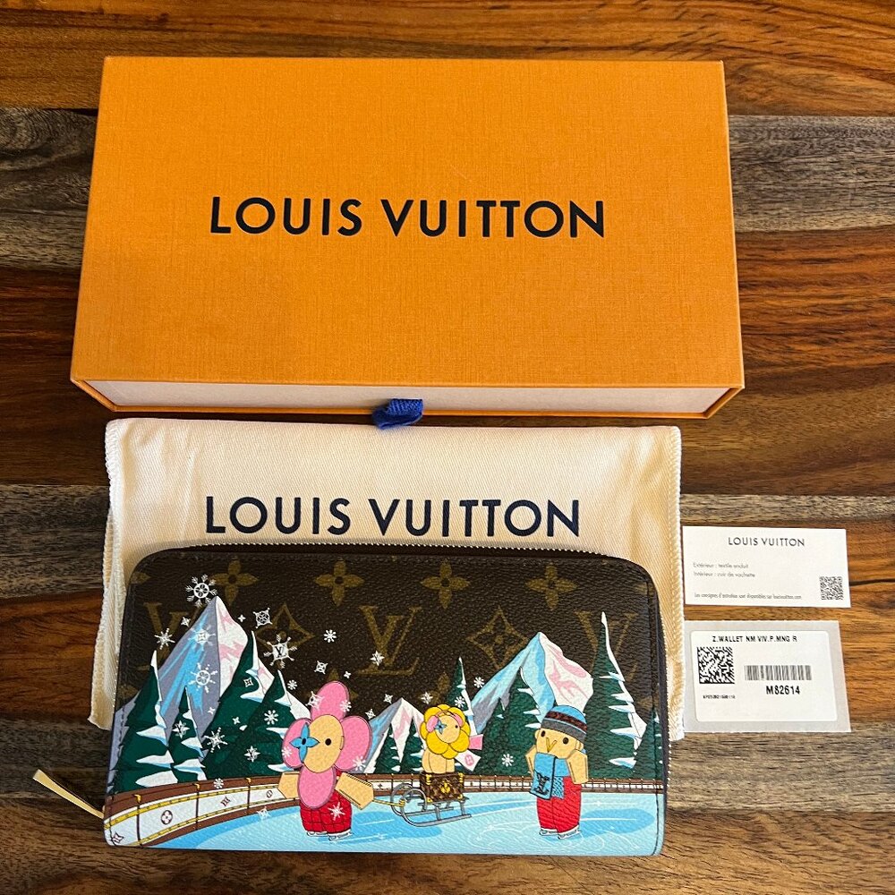 LOUIS VUITTON 2023 Christmas Animation Vivenne Skating Long Zippy Wallet